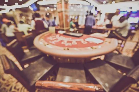 Blurred Blackjack table in Casino applying Instagram Style Filter Foto stock