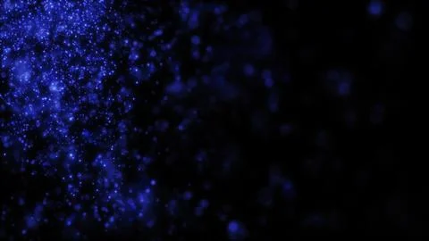 Blurred blue abstract background of bokeh and small round particles of ener.. Stock Illustration