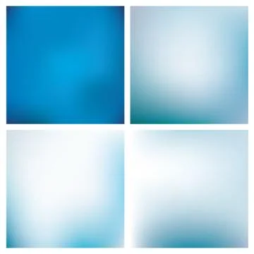 Blurred Blue Backgrounds Set Stock Illustration