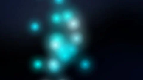 Blurred Blue Glowing Lights on Dark Background, Calm Futuristic Motion Loop Stock Footage 329655007