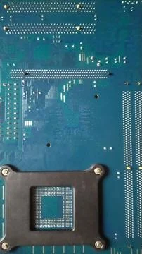 Blurred Blue Lights Background with CPU Socket Stock Photos
