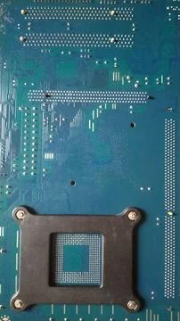 Blurred Blue Lights Background with CPU Socket Stock Photos