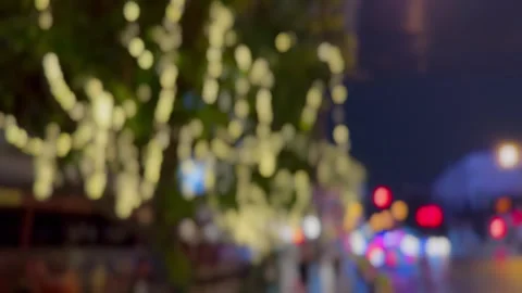 Blurred bokeh background on the roadside at night. Stock Footage 272417586
