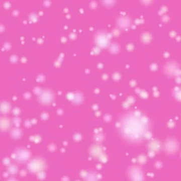 Blurred bokeh christmas background with falling white snowflakes. Pink abstract Stock Illustration