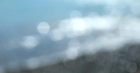 Blurred Bokeh Large Circles Background Sea Waves Stock Footage 107535990