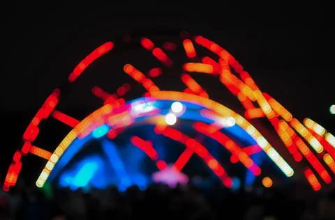 Blurred bokeh Light on a dark background. Stock Photos