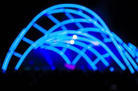 Blurred bokeh Light on a dark background. Stock Photos