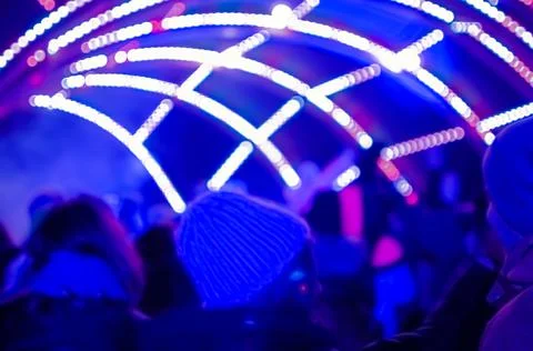 Blurred bokeh Light on a dark background. Stock Photos
