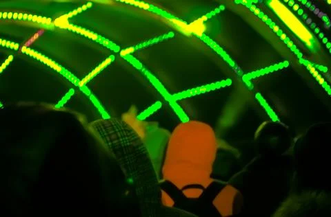 Blurred bokeh Light on a dark background. Stock Photos
