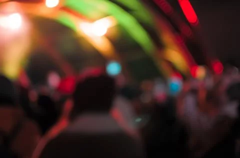 Blurred bokeh Light on a dark background. Stock Photos