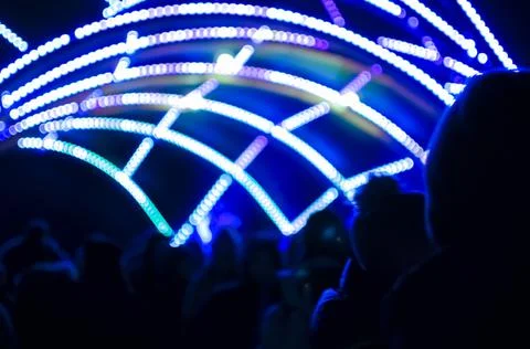 Blurred bokeh Light on a dark background. Stock Photos