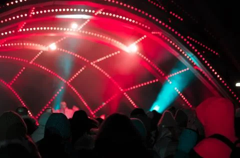 Blurred bokeh Light on a dark background. Stock Photos