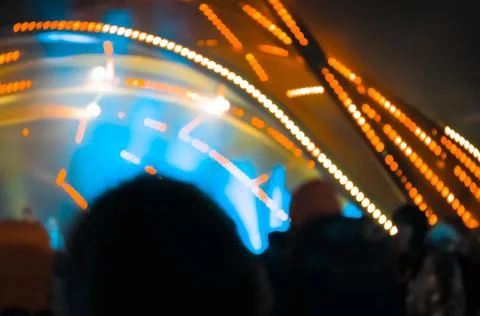 Blurred bokeh Light on a dark background. Stock Photos
