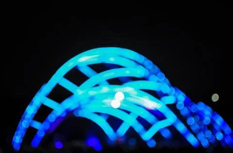 Blurred bokeh Light on a dark background. Stock Photos