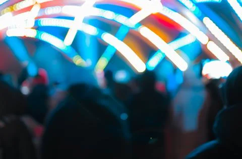 Blurred bokeh Light on a dark background. Stock Photos