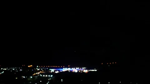 Blurred bokeh light defocused background and textured , Flashing lights in th Video stock 95859268