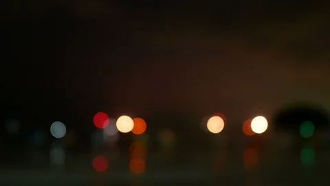 Blurred bokeh light defocused background and textured , Flashing lights in th Video stock 99006821