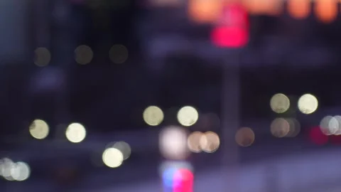 Blurred bokeh lights background at night. Stock Footage 303881332