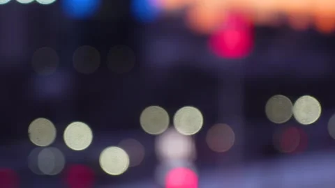 Blurred bokeh lights background at night. Stock Footage 303881363