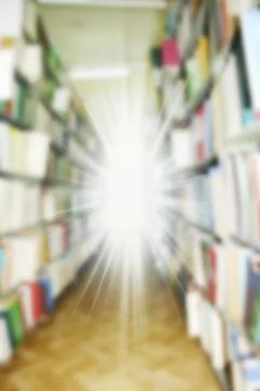 Blurred book racks Stock Photos