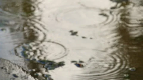 Blurred brick road background with rain dropping  , Chiangmai Thailand   库存影片 142721858