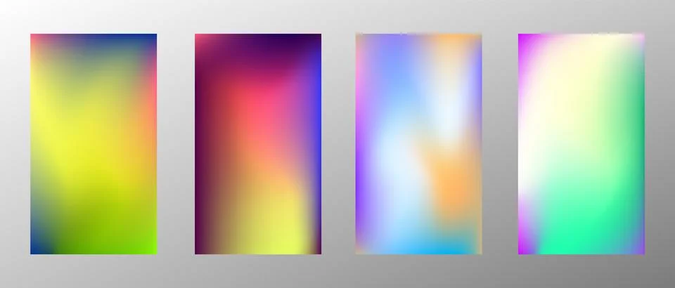 Blurred bright gradient background. Set of 4 backgrounds. Creative modern con Stock Illustration
