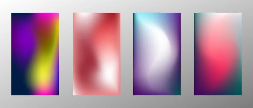 Blurred bright gradient background. Set of 4 backgrounds. Creative modern con Stock Illustration