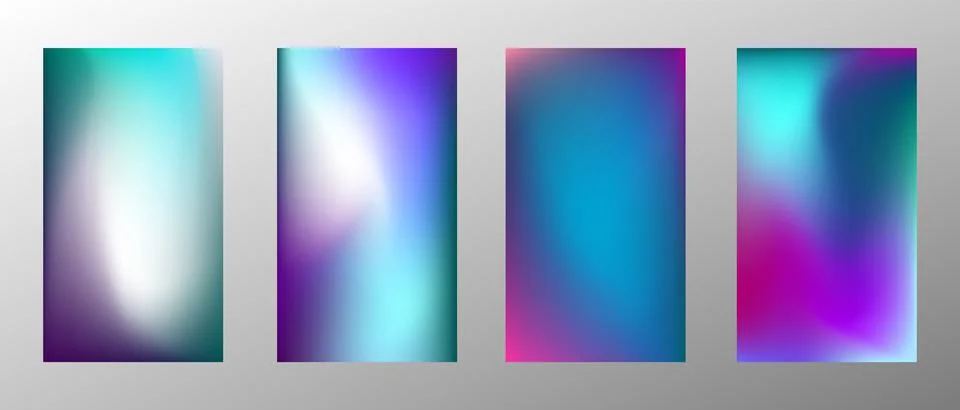 Blurred bright gradient background. Set of 4 backgrounds. Creative modern con Stock Illustration
