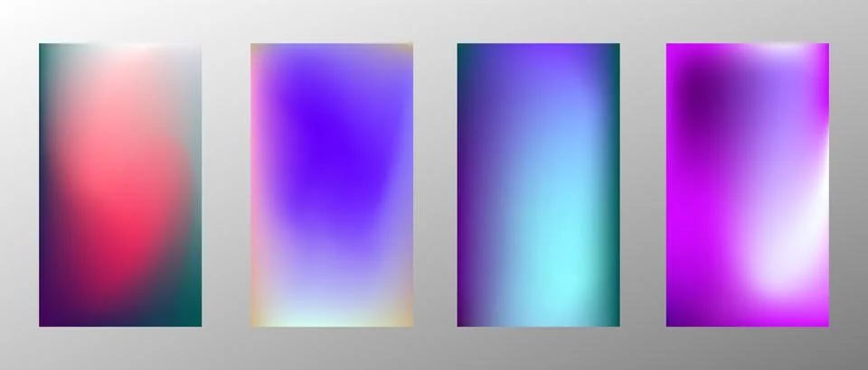 Blurred bright gradient background. Set of 4 backgrounds. Creative modern con Stock-Illustration