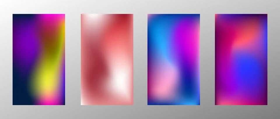 Blurred bright gradient background. Set of 4 backgrounds. Creative modern con Stock Illustration