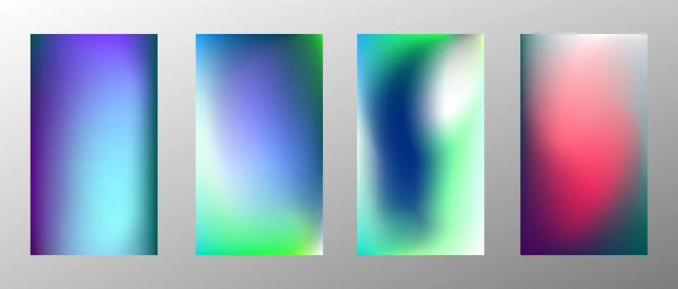 Blurred bright gradient background. Set of 4 backgrounds. Creative modern con Stock Illustration