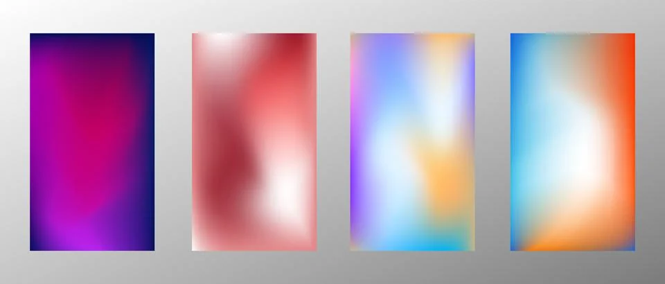 Blurred bright gradient background. Set of 4 backgrounds. Creative modern con Stock Illustration