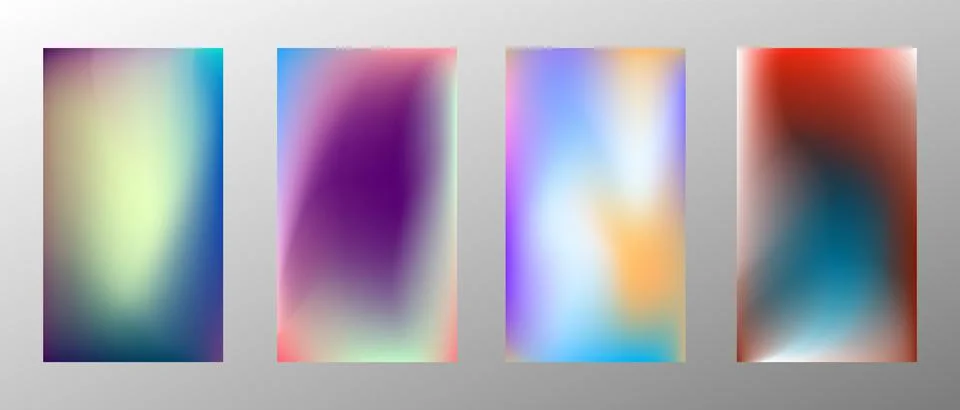 Blurred bright gradient background. Set of 4 backgrounds. Creative modern con Stock Illustration