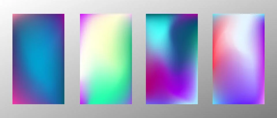 Blurred bright gradient background. Set of 4 backgrounds. Creative modern con 库存插图