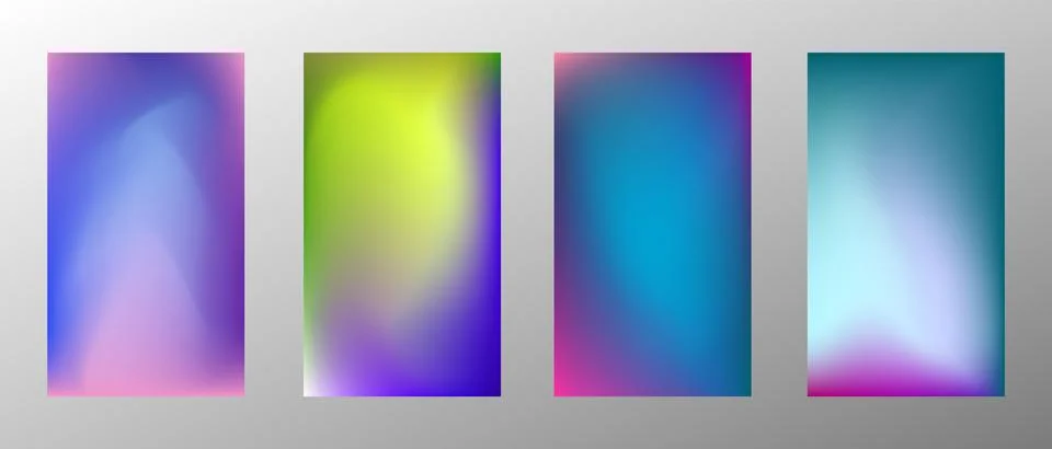 Blurred bright gradient background. Set of 4 backgrounds. Creative modern con Stock Illustration