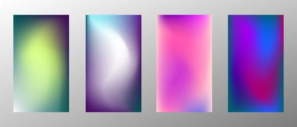 Blurred bright gradient background. Set of 4 backgrounds. Creative modern con Stockillustratie