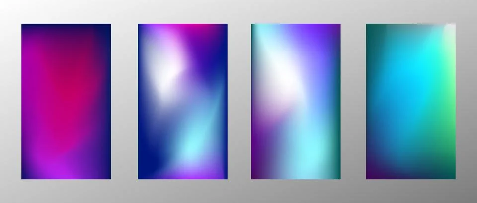 Blurred bright gradient background. Set of 4 backgrounds. Creative modern con 库存插图
