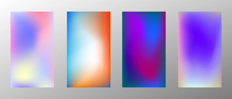 Blurred bright gradient background. Set of 4 backgrounds. Creative modern con Stock Illustration