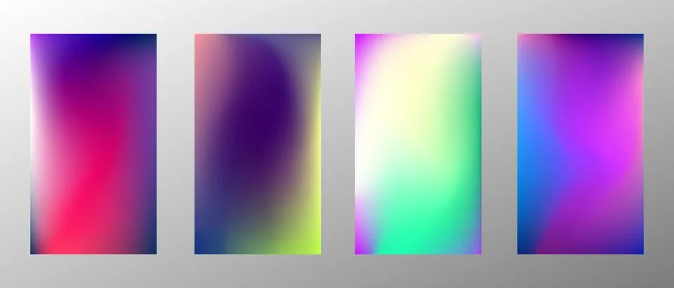 Blurred bright gradient background. Set of 4 backgrounds. Creative modern con 库存插图