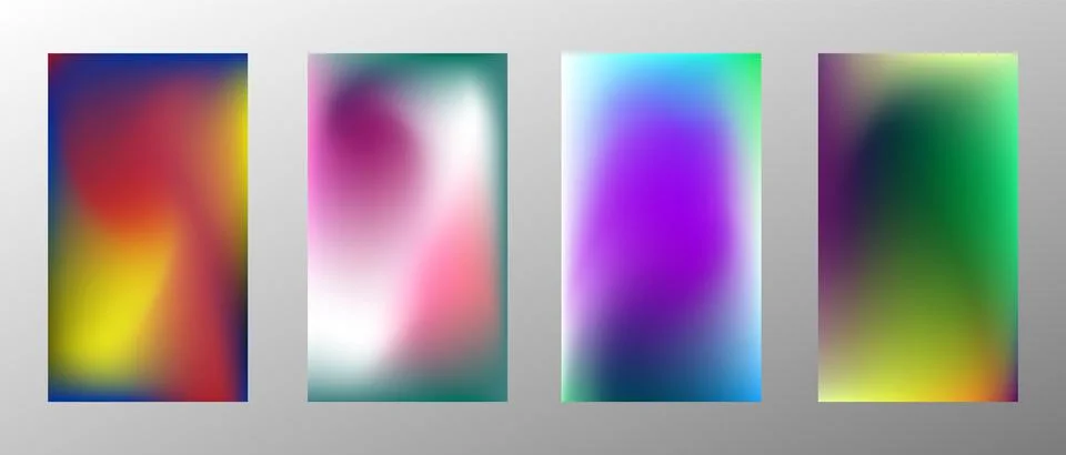 Blurred bright gradient background. Set of 4 backgrounds. Creative modern con Stock-Illustration