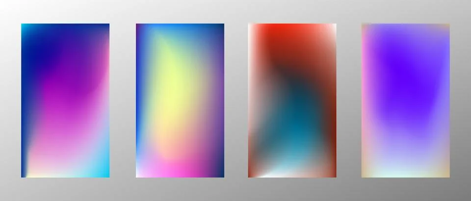Blurred bright gradient background. Set of 4 backgrounds. Creative modern con Stock Illustration