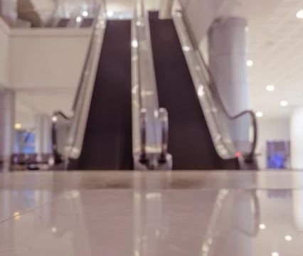 Blurred building escalator background Stock Photos