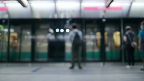 Blurred busy people at work Stock Footage 197472374