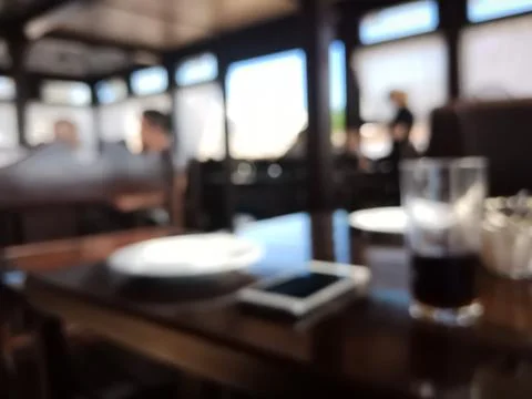 Blurred cafe background. Stock Photos