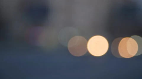 Blurred car lights. Out of focus traffic lights of cars on the sreet. Stock Footage 164975293