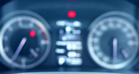 Blurred car speedometer. soft focus light speedometer. Foto stock