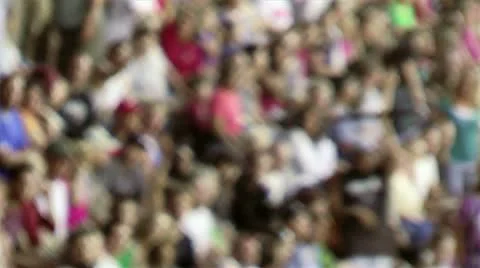 Blurred cheering crowd at sporting event Stock Footage 10607207