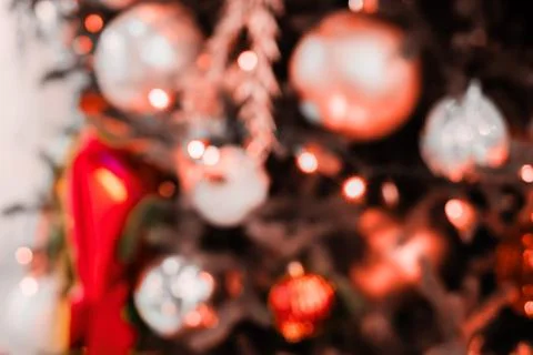 Blurred Christmas background Stock Photos