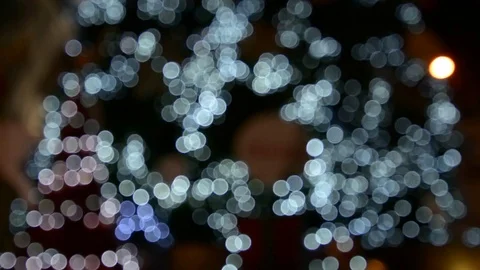 Blurred Christmas ornaments on tree Stock Footage 83787953