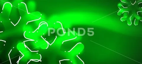 Blurred Christmas snowflake abstract background, stylized minimal design, neon Stock Illustration